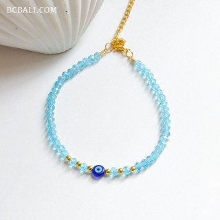 New Design Evil Eye Crystal Beads Bracelet By Balinese Artisans